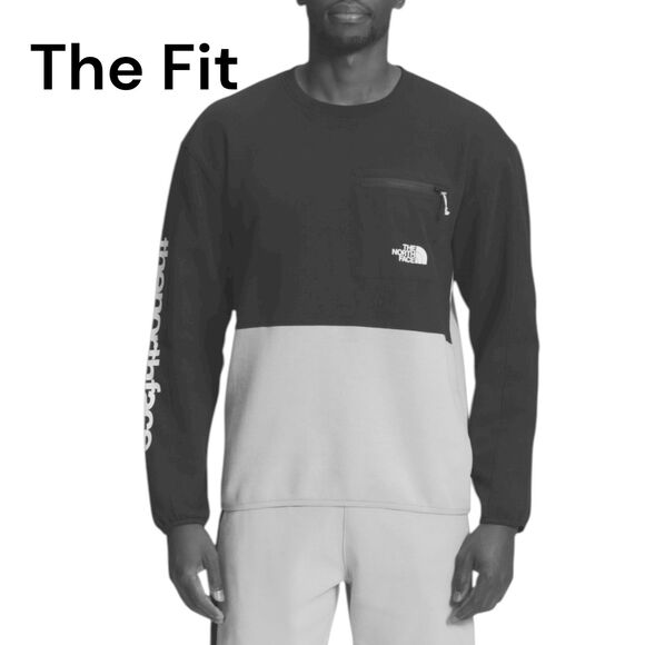 The North Face Mens L Tech Crew Sweatshirt Orange Pullover Outdoor Gorpcore NEW - Picture 2 of 15